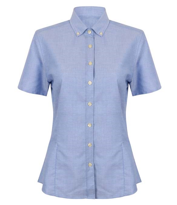 Henbury Ladies Modern Short Sleeve Regular Fit Oxford Shirt