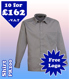 10 - PR200 Shirt 14.5-19 with YOUR LOGO £162