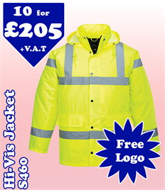 10 - S460 High-Vis Traffic Jackets XS-5XL with YOUR LOGO £205